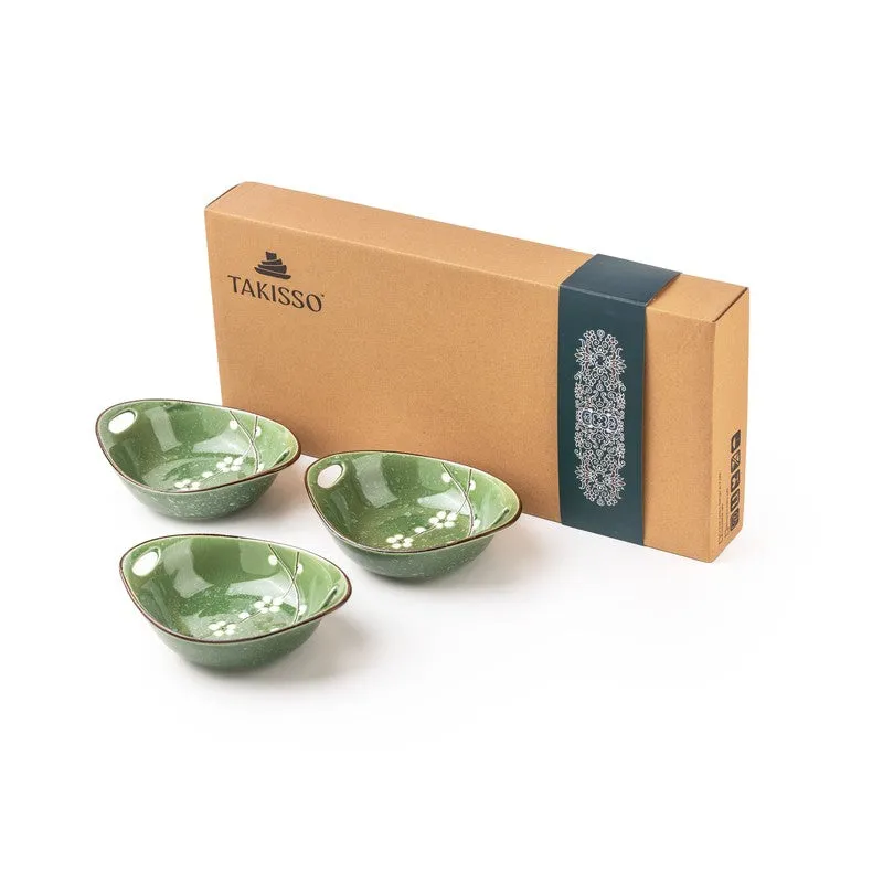 SavorBite Porcelain Snack Bowl (Green/320 mL Each) - Set of Three media 6