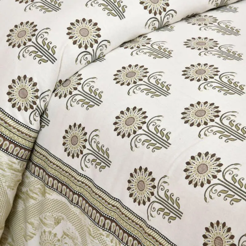 Flower Garden Cotton Bedsheet (Yellow) - 120 TC media 5