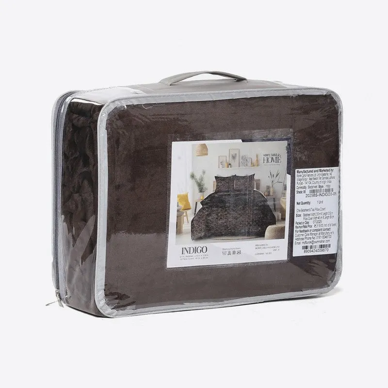 Monte Carlo Gentle Geometry Bedsheet (Brown) - 300 GSM media 6