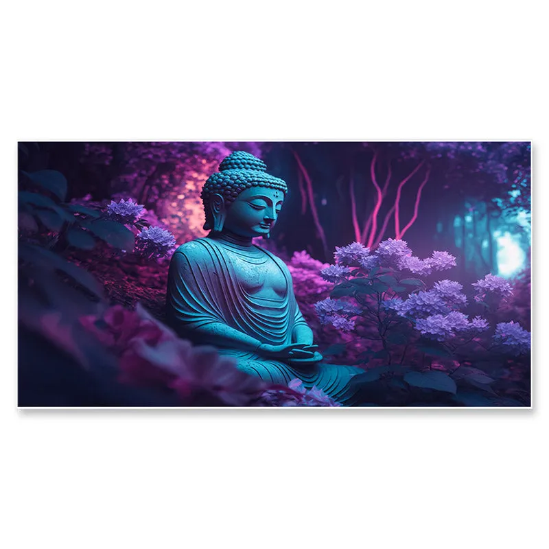 Buddha In Midnight Garden Canvas Wall Painting media 5
