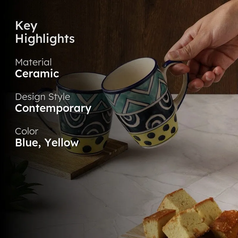 Zubi Ceramic Coffee Mug (270 mL) - Two Piece Set media 2