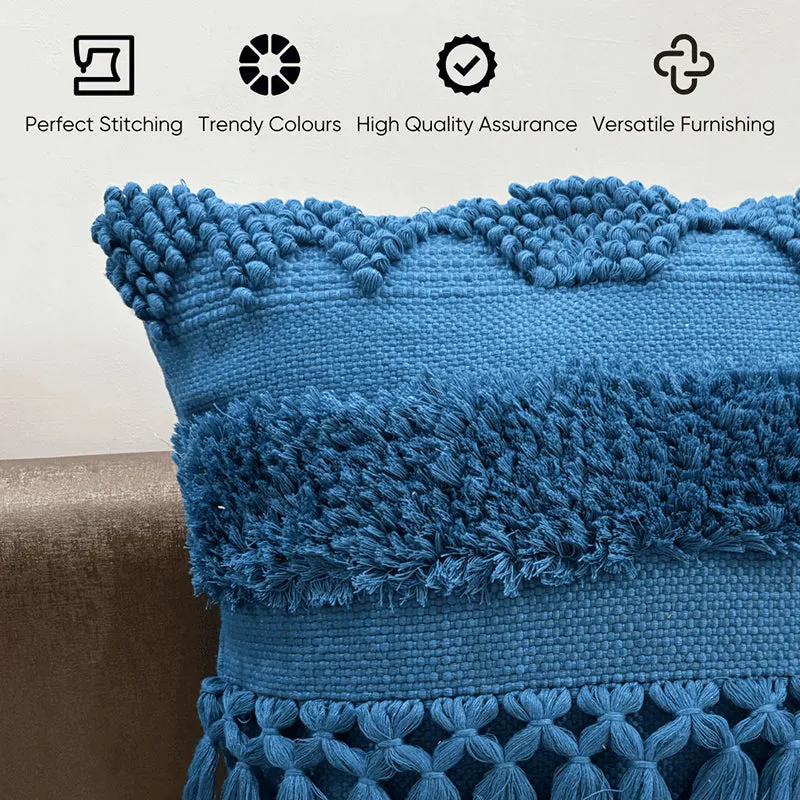 Squish-A-Lot Tufted Cushion Cover (Blue) - Set Of Three media 4