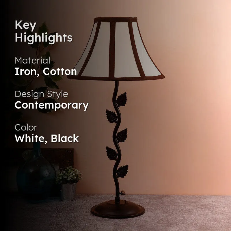 Lunivore Cotton Table Lamp With Iron Base - White media 2