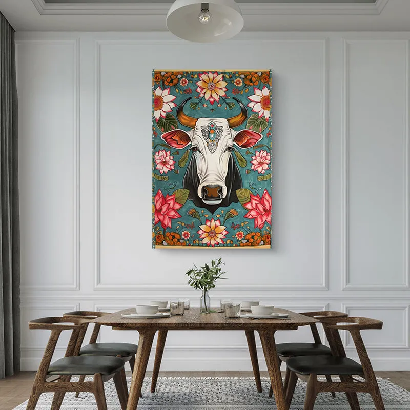 Floral Cow Canvas Wall Painting media 5