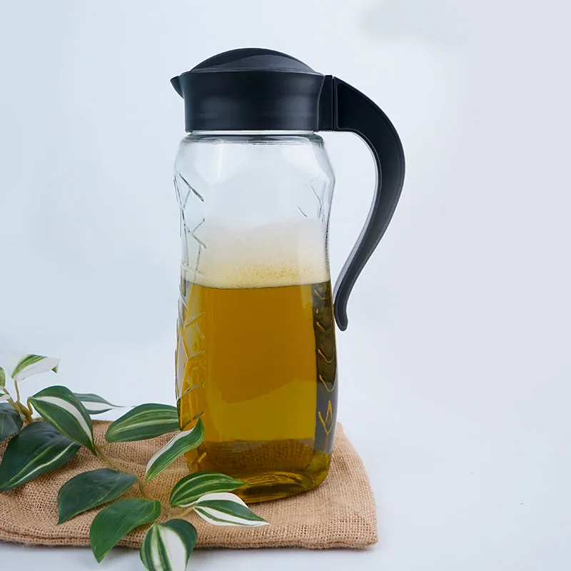 Domana Sema Transparent Jug With Lid (Black) - 1600 ML media 1