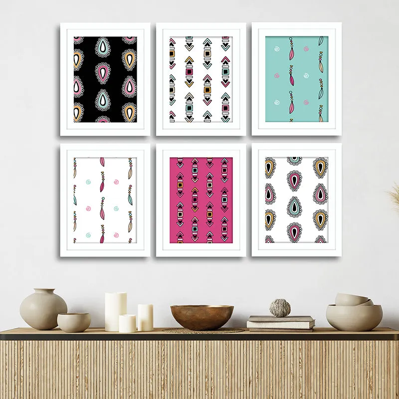 Modern Motifs Wall Art With Frame - Set Of Six media 1