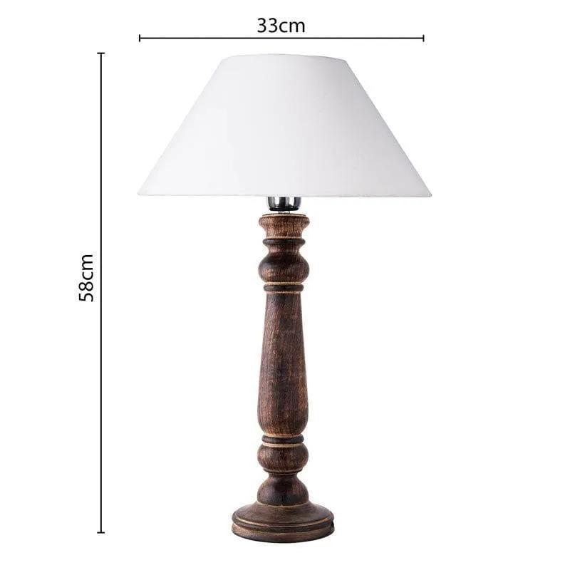Mabel Antique Fabric Table Lamp - White,Brown media 5