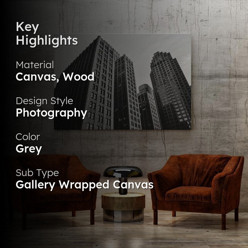 Downtown Skyscraper Canvas Wall Painting - Gallery Wrap media 2