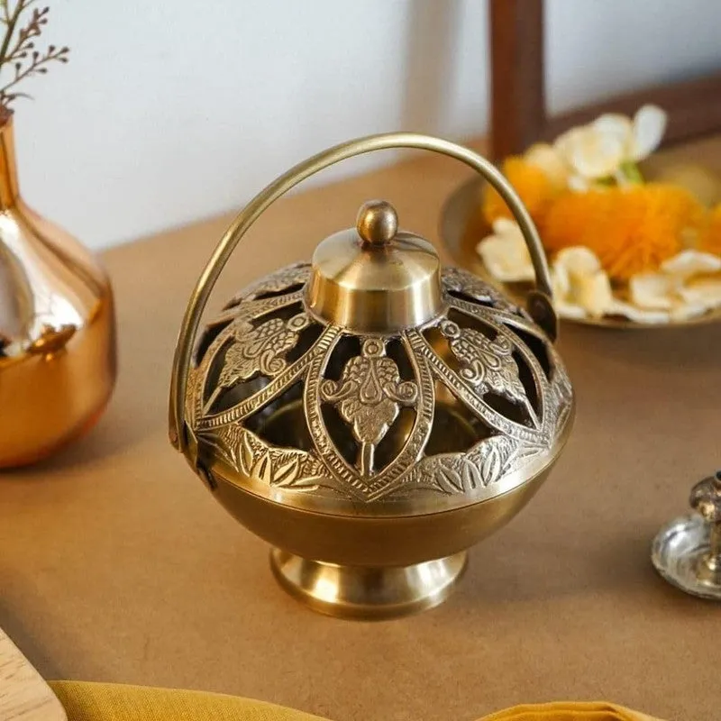 Mridanka Brass Incense Holder media 1