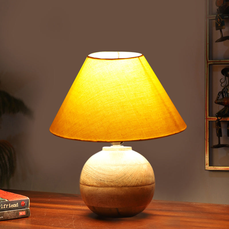Cotin II Orb Cotton Table Lamp - Yellow,Brown