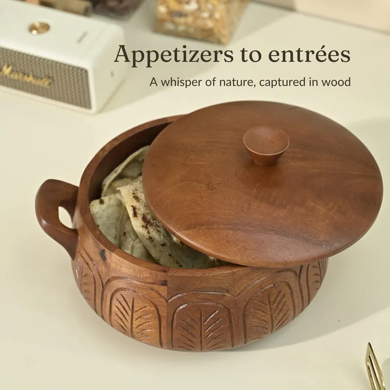 Roti Rasoi Handcrafted Wood Roti Box - 3