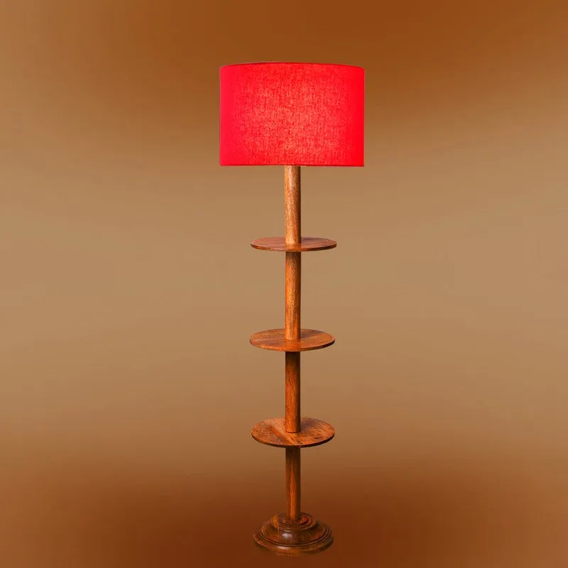 LumiCrate Tower Wooden Floor Lamp - Red media 7