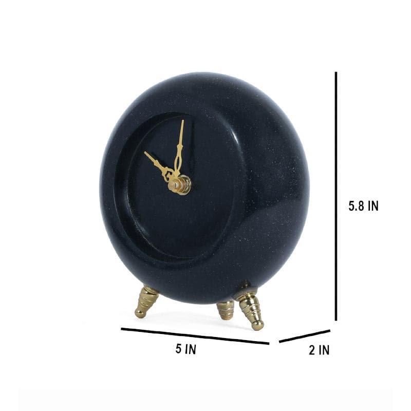 Tisora Hand Crafted Marble Table Clock - Black media 3