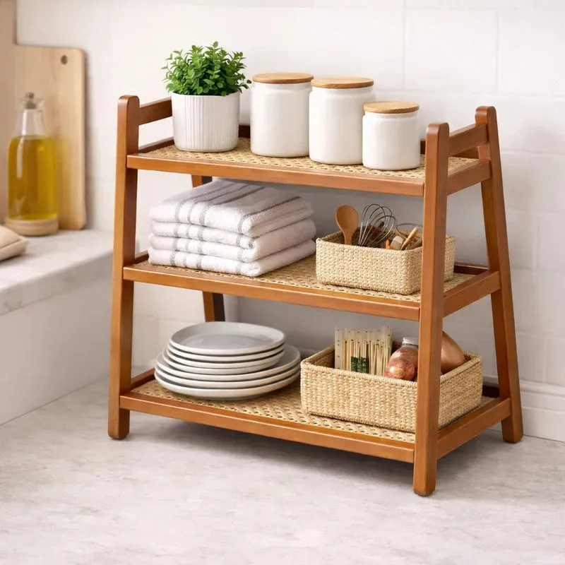 Rioware Nature 3 Tier Wood Racks - Brown media 1