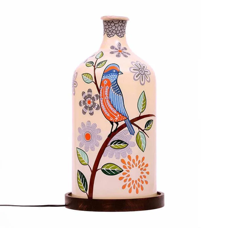 Nature Bloom Hand Painted Glass Table Lamp - Multicolor media 4