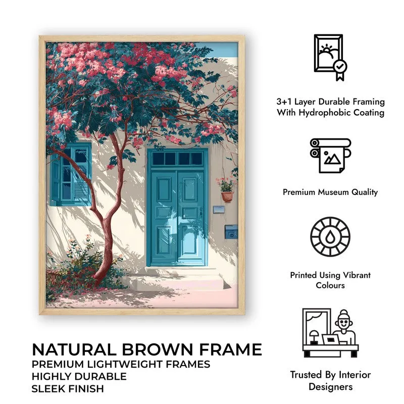 Sunlit Wall Canvas Wall Painting - Brown Frame media 10