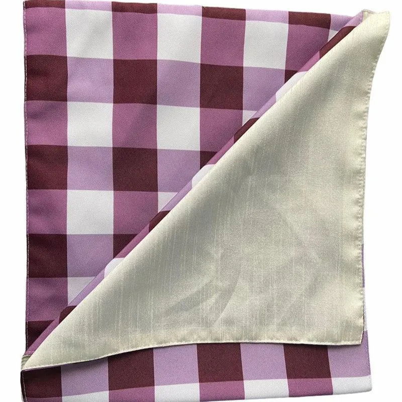 Mabel Checkered Poly Canvas Table Runner - Purple media 4