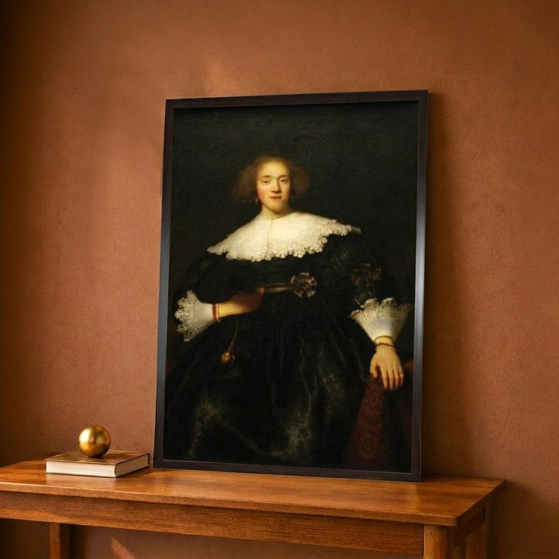 Portrait Of A Seated Woman With Pendant Canvas Wall Painting - 12 x 18 Inches