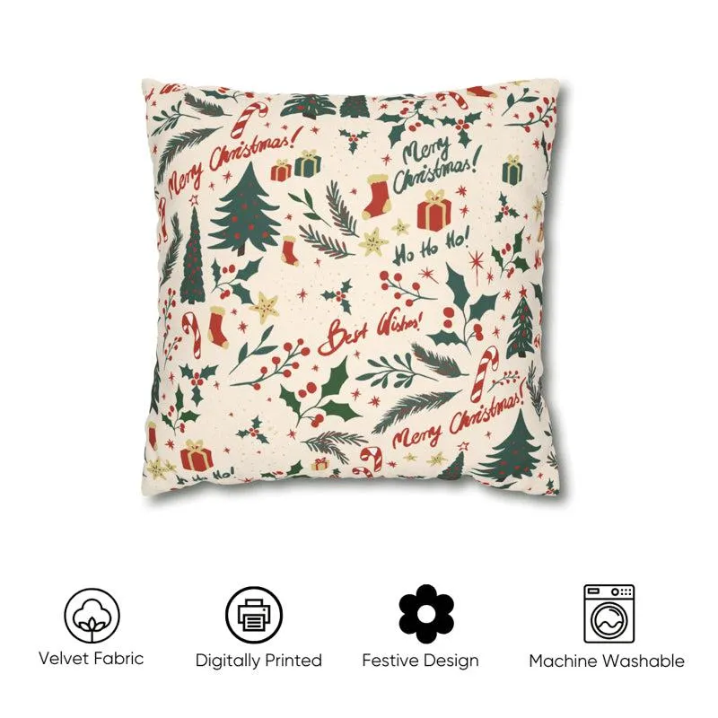 Winterberry Calm Velvet Christmas Cushion Cover media 3