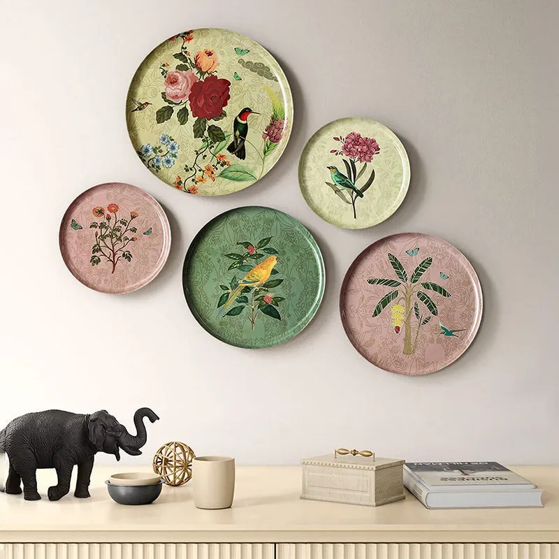 India Circus Victorian Tropics Iron Wall Plate - Set Of Five media 1