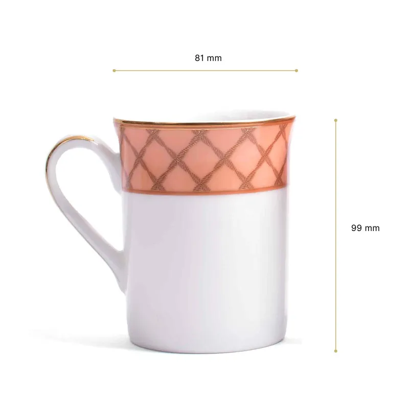 Angel 24k Gold Brushed Porcelain Coffee Mug (300 mL Each) - Six Piece Set media 9