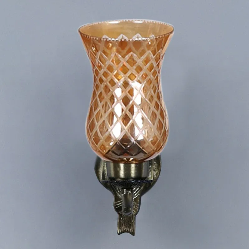 Honey Glow Heart Amber Glass Wall Lamp media 5