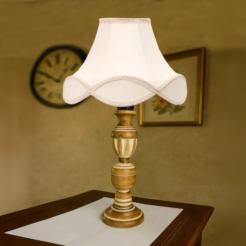Zenrae Prya Wooden Table Lamp - White media 4
