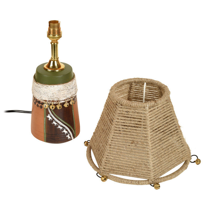 Alina Hand Knitted Terracotta Table Lamp - Multicolor media 6
