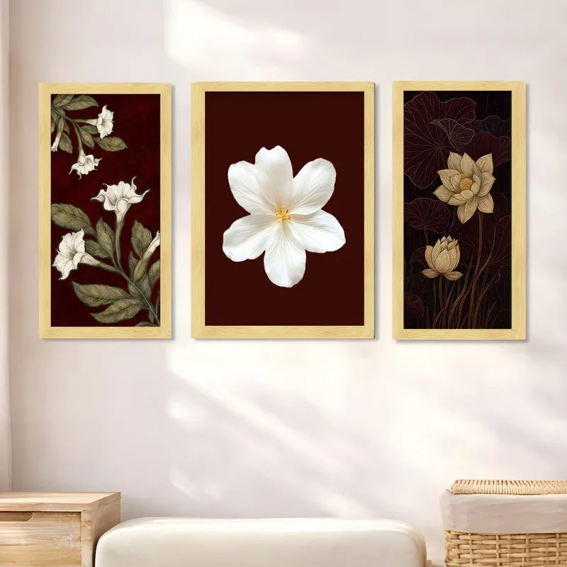 Petal Poetry Wall Art With Frame - Set of Three media 4