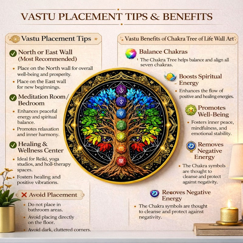 Chakra Tree Paper Wall Painting With PVC Frame media 5