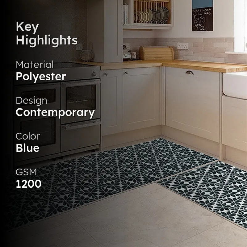 Abstract Balance Kitchen Floor Mats (Navy) - Set of Two media 2