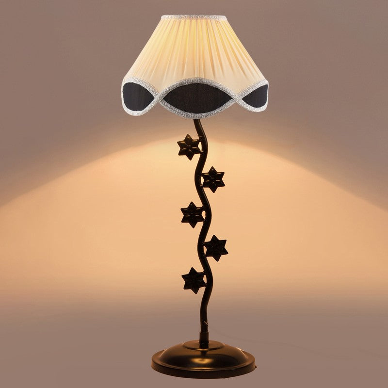 Supernova Cotton Table Lamp With Iron Base - White