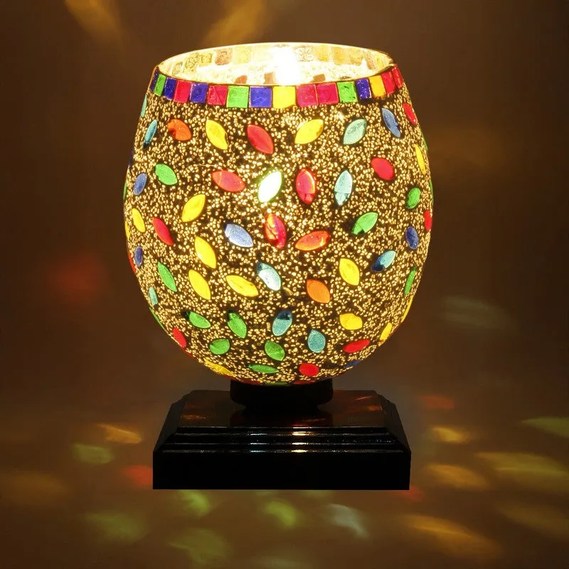 Lumenest Mosaic Glass Table Lamp With Wooden Base - Multicolor media 7