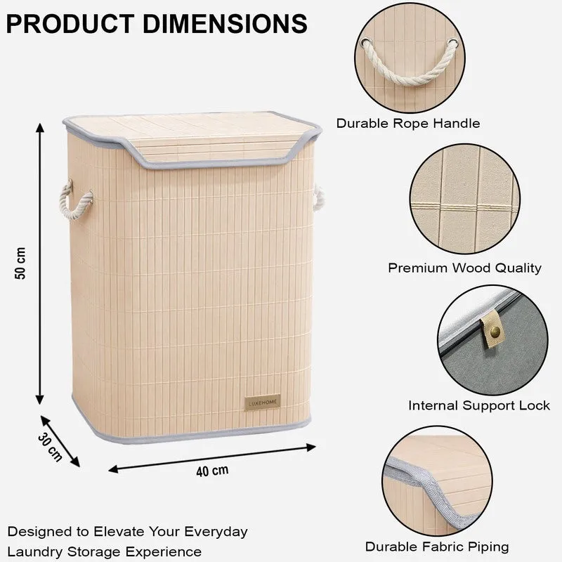 Strap Bamboo Laundry Basket - Cream media 10