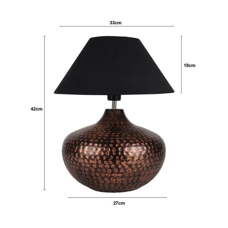 Nihita Fabric Table Lamp - Black,Bronze media 5