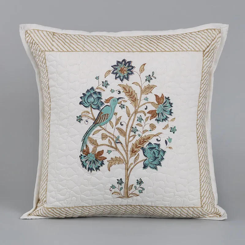 India Circus Night's Jasmine Printed Cotton Cushion Cover - Set Of Two media 4