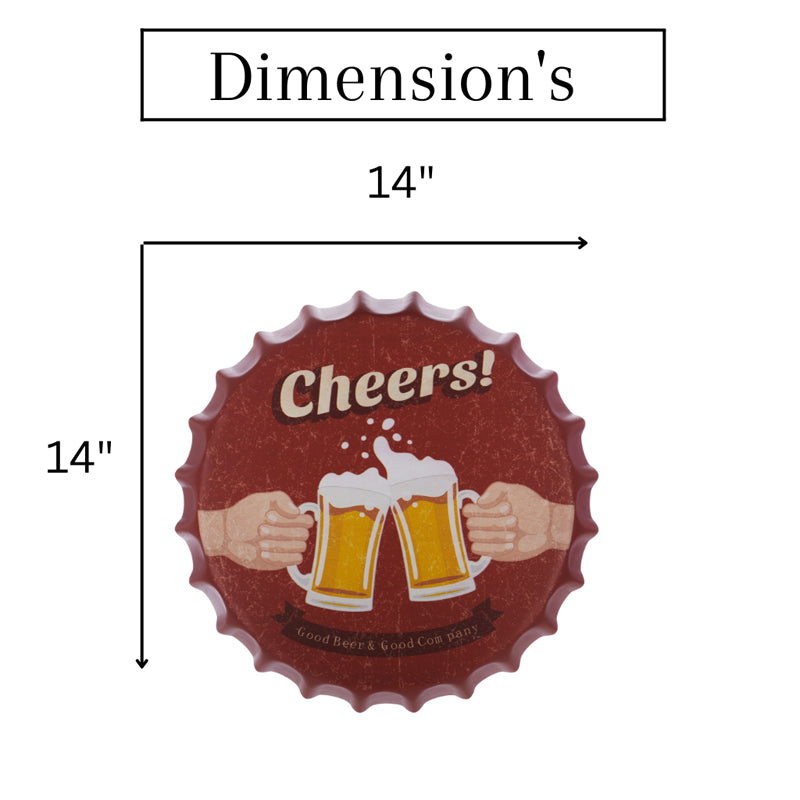 Cheers Beers Bottle Cap Metal Wall Accent media 5