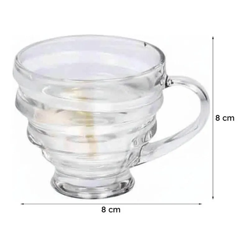 Crumpled Glass Tea Cup (190 mL Each) - Set of Six media 6