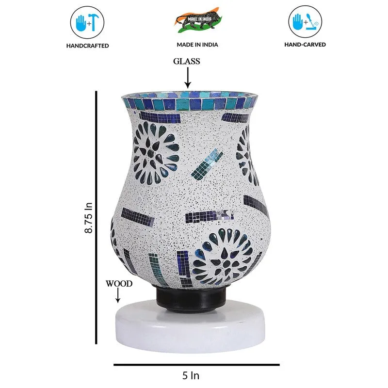 Blisset Mosaic Glass Table Lamp With Wooden Base - Multicolor media 8