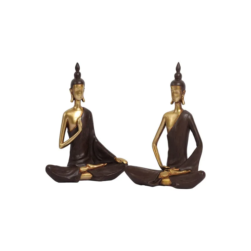 Meditating Buddha Harmony Showpiece - Set Of Two media 5