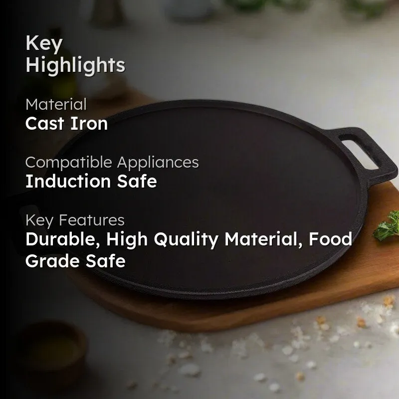 TawaCraft Flat Cast Iron Cooking Dosa Tawa - 31 cm media 2
