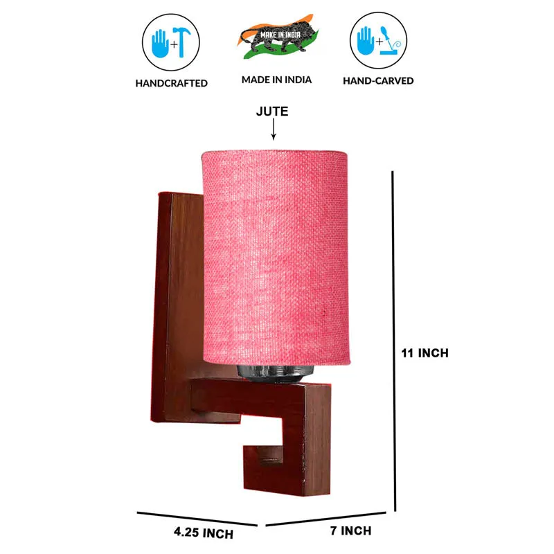 Ruffo Cylindrical Wooden Wall Lamp media 5