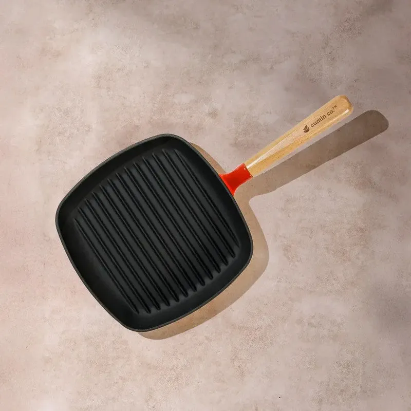 Cumin Co Enamel Cast Iron Grill Pan - Rust media 6