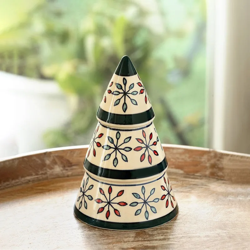 Starry Christmas Ceramic Handpainted Showpiece ) media 1