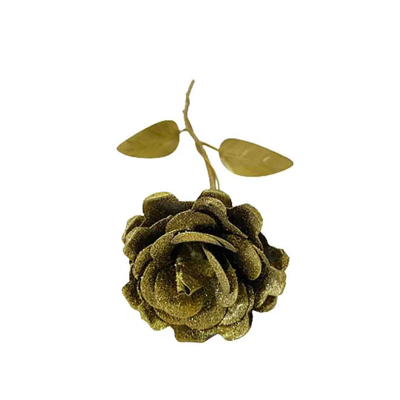 Evergreen Romance Gold Rose Showpiece media 4