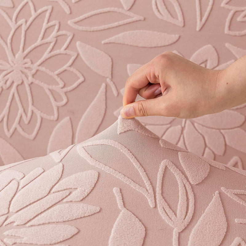 Armor Jacquard Floral Polyester Sofa Cover - Pink media 8