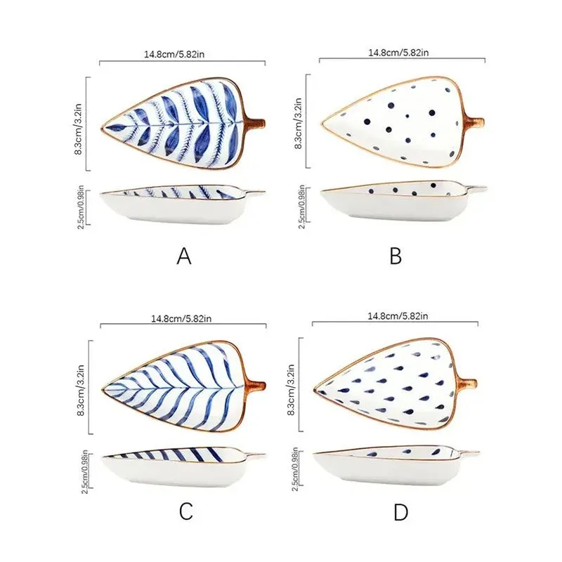 Rioware Ripple Edge Ceramic Platter (White,Blue) - Set of Four media 9