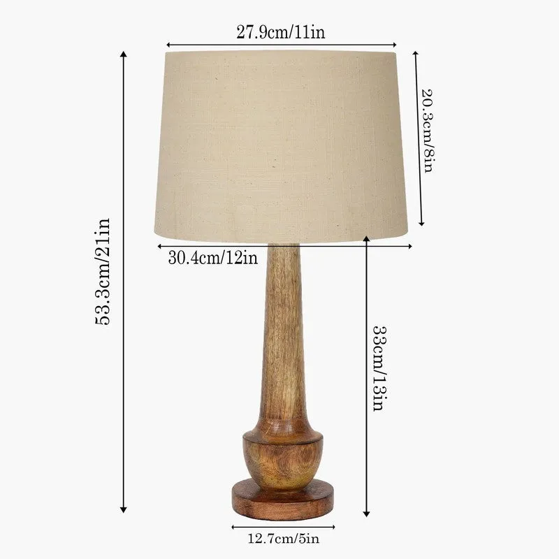 AuraFlex Versatile Wooden Table Lamp - Beige media 7