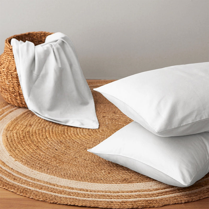 Maison Solid Cotton Bedsheet (White) - 400 TC media 11