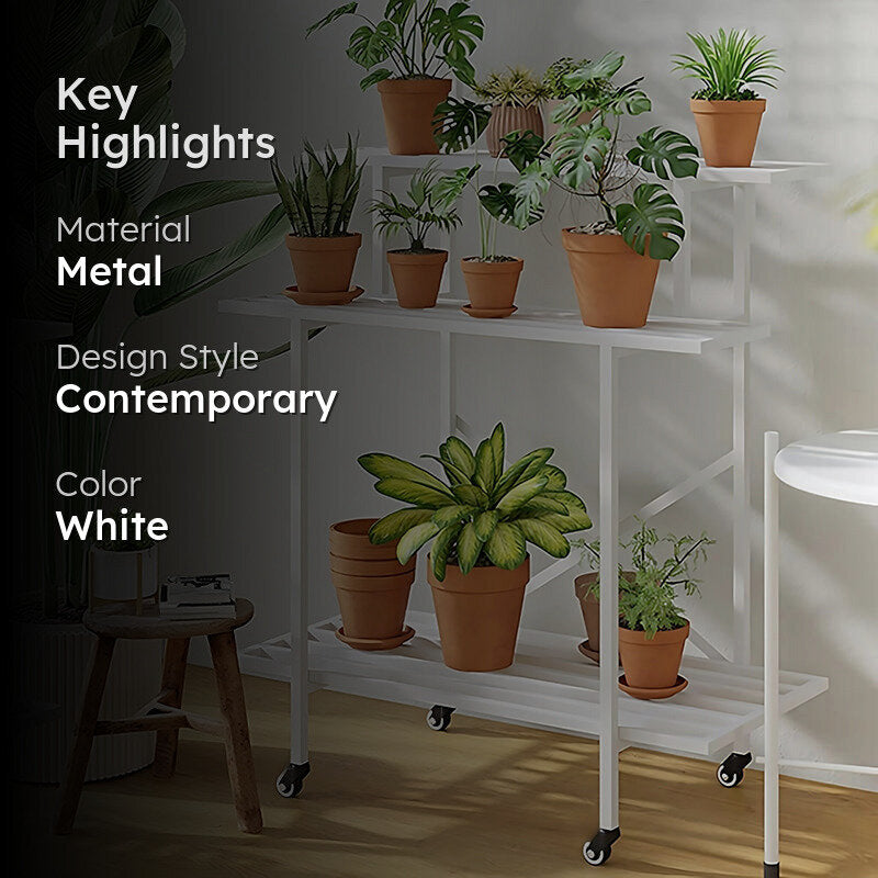 Lelia Metal Planter Stand - White media 2